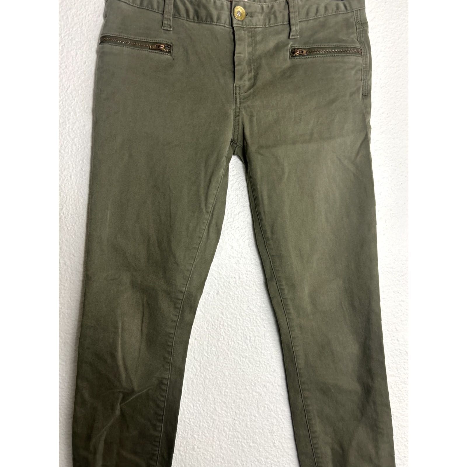 Banana Republic banana republic Womens Army Green Cotton Pants Slim Straight 29x28 Size 26 Chino Slimming Womens Size 26" / US 2 / IT 38 - 3 Thumbnail