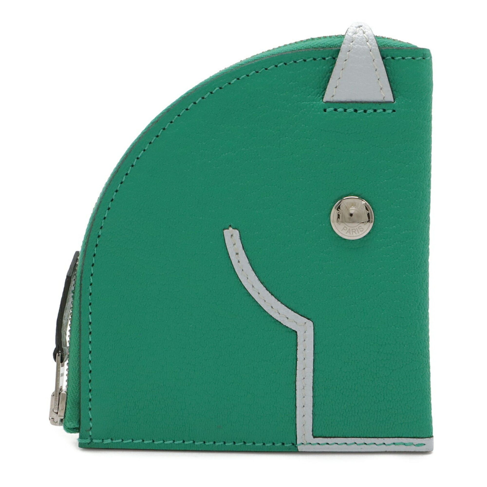 Hermes HERMES Paddock Wallet/Coin Purse/Bag/Pouch Chevre Leather in Mint Green, Bleu Brume, and Pale Blue with a Z Stamp Size ONE SIZE - 1 Thumbnail