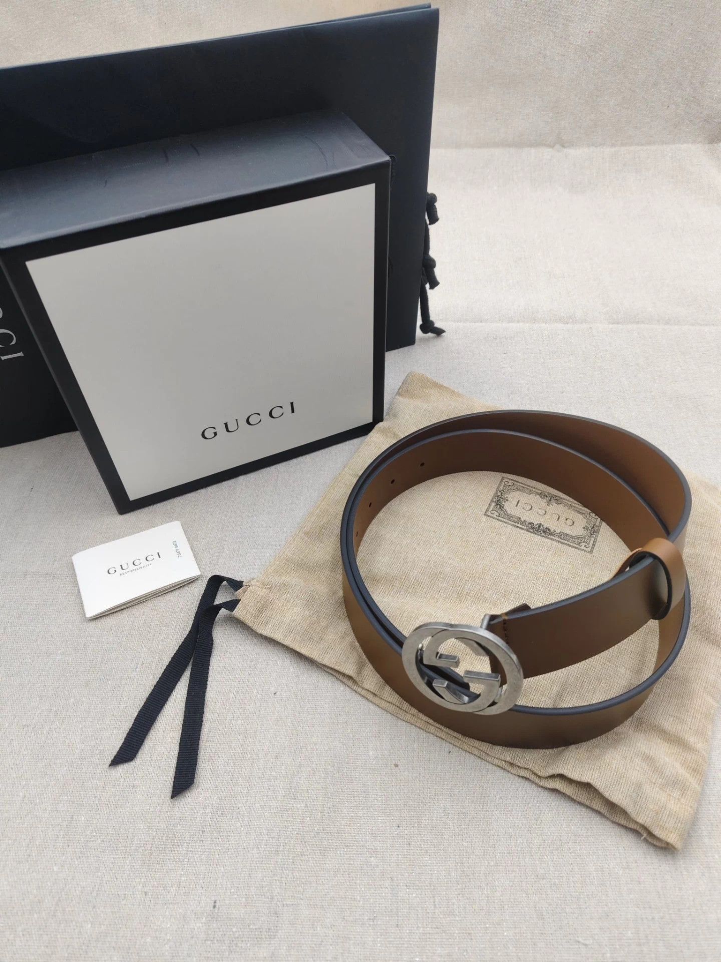 Gucci Gucci Brown Double G Buckle Belt 100/105 Size ONE SIZE - 1 Thumbnail