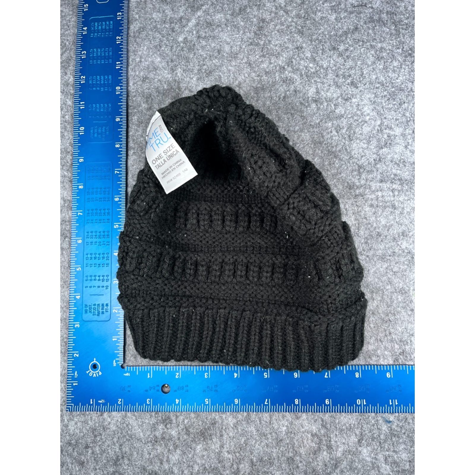 Vintage Time And Tru Beanie Time And Tru Hat Womens One Size Black Knit Polyester Beanie Winter Outdoor Ski Mens Womens Size ONE SIZE - 4 Thumbnail