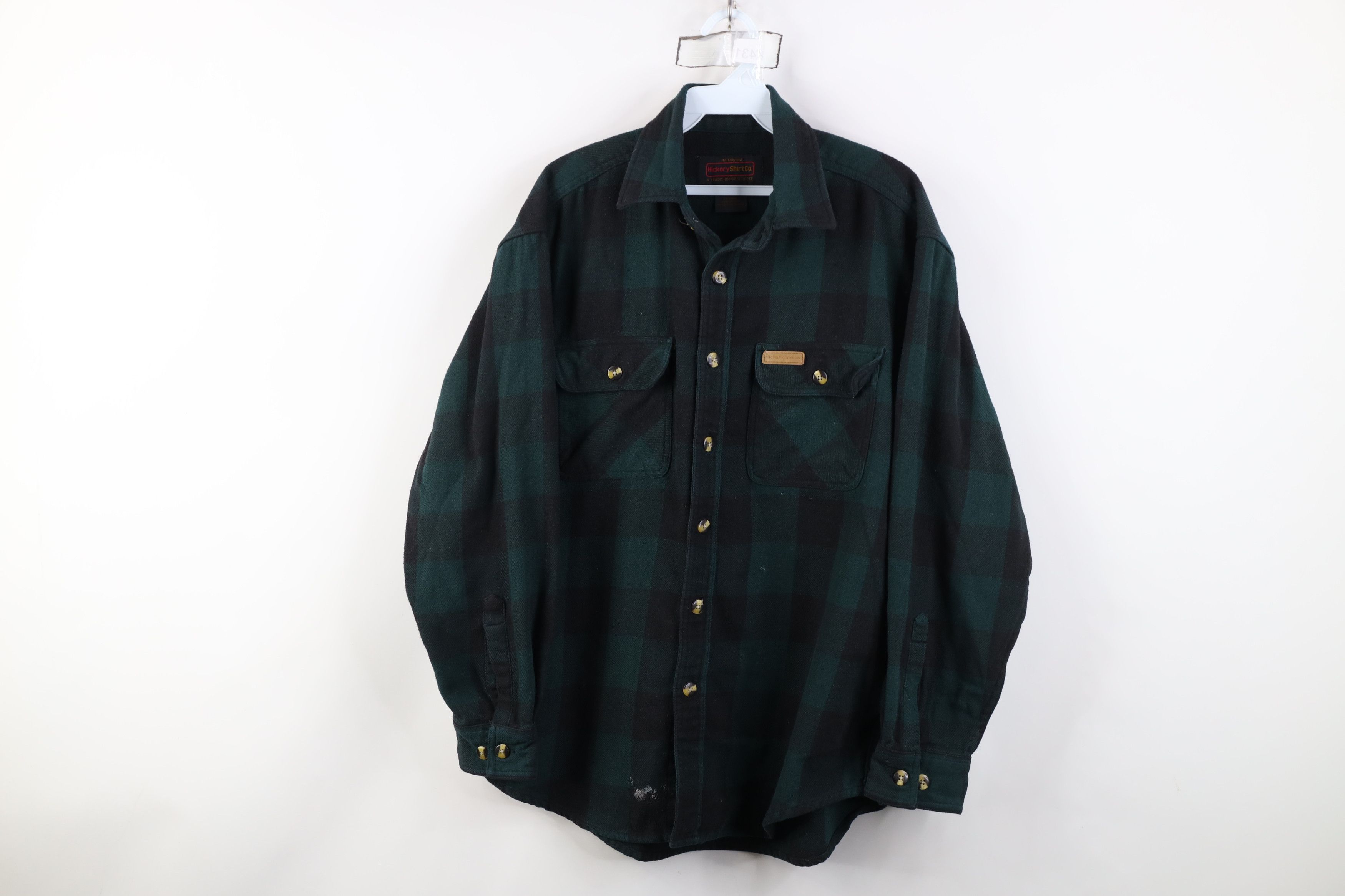 Vintage Vintage 90s Streetwear Heavy Flannel Button Shirt Plaid Size US M / EU 48-50 / 2 - 1 Thumbnail