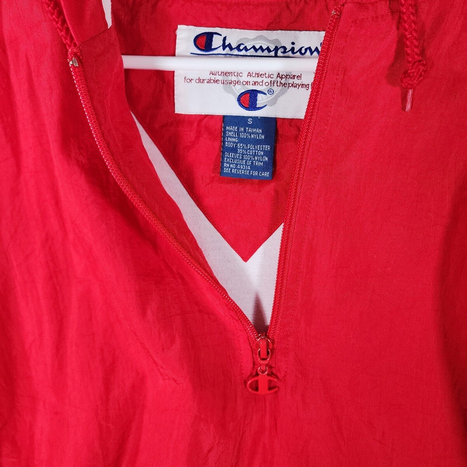 Champion VTG Champion Windbreaker Mens S Pullover Red With Black Size US S / EU 44-46 / 1 - 7 Thumbnail