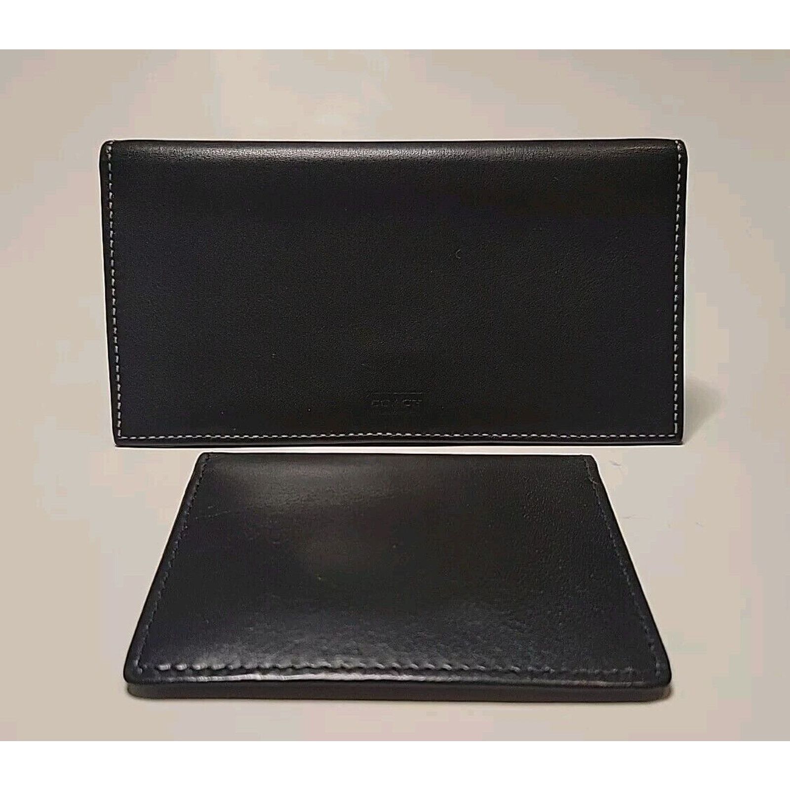 Coach COACH Black Leather Checkbook Wallet Card Case Long Bifold Size ONE SIZE - 3 Thumbnail
