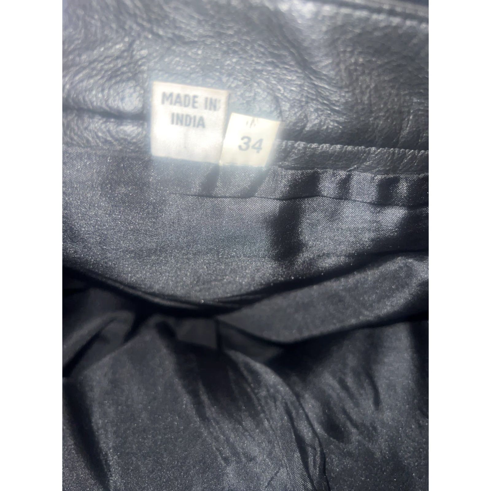 Vintage Leather Jeans Mens 34x30 L42 Black Vintage Fully Lined Biker Motocycle Pants India Jeans Leather Men 34 Black Vintage Motorcycle Biker Gear Size US 34 / EU 50 - 8 Thumbnail