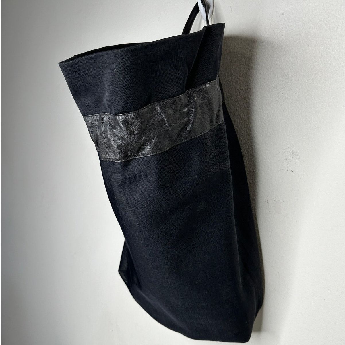 Other Large Black Canvas & Patent Leather Tote Bag Backpack Size ONE SIZE - 2 Thumbnail