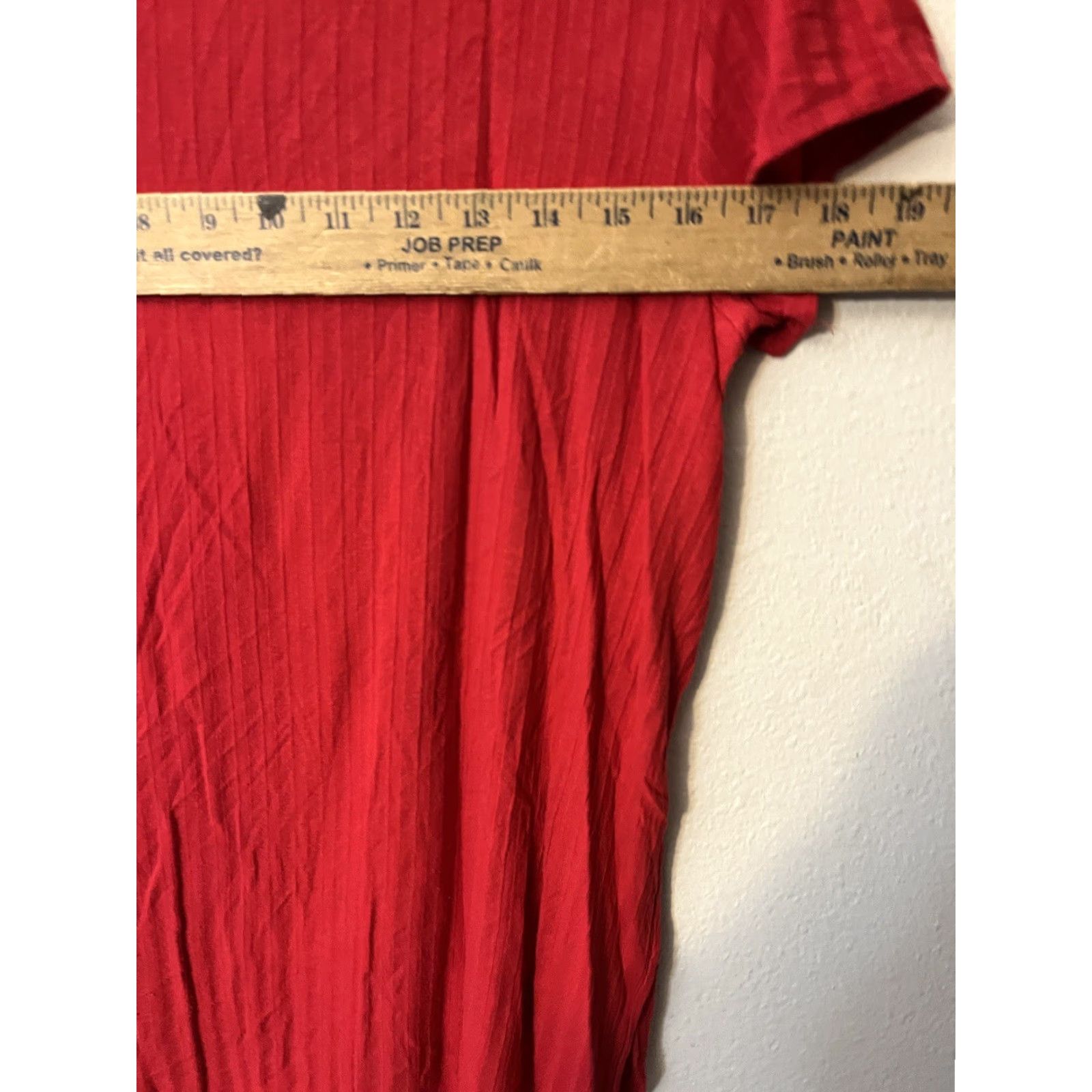Vintage Apt 9 Bright Red Pullover Shirt Women's Size Large Regular Cap Sleeve Short Sleeve All Seasons Knit Polyester Rayon Spandex Blouse Women Size L / US 10 / IT 46 - 5 Thumbnail