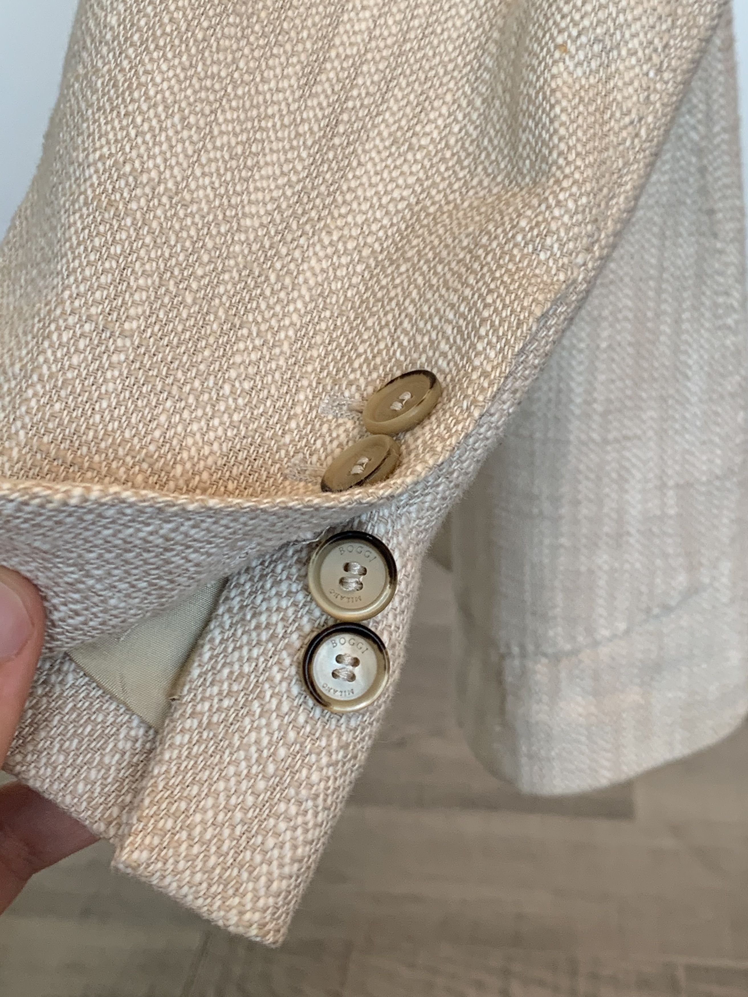 Boggi Boggi Milano Cream Textured Double Breasted Blazer Size 38R - 5 Thumbnail