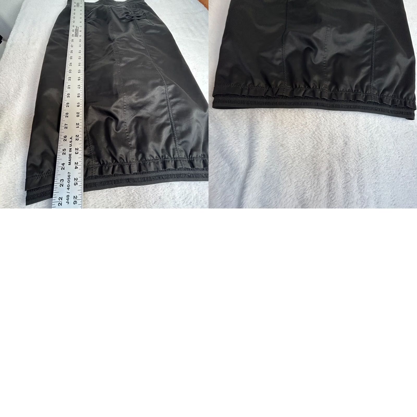 Nina Ricci Nina Ricci Womens Black Pencil Skirt Size 36 Cotton Silk Ruched Made in France Size 25" / US 0 / IT 36 - 8 Thumbnail