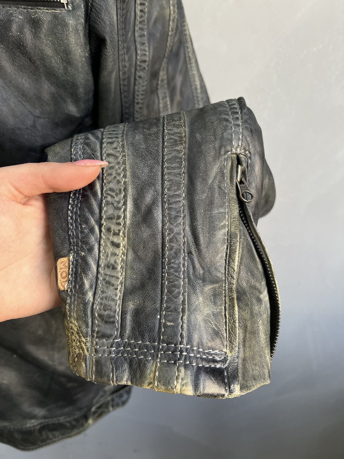 14th Addiction Washed leather racing zipper 14th addiction style jacket Size US XL / EU 56 / 4 - 6 Thumbnail