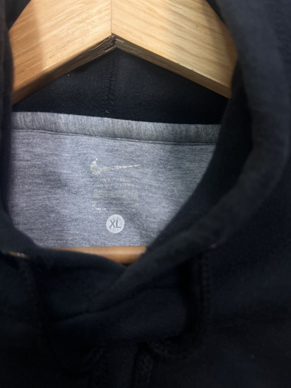 Nike × Vintage Nike Vintage Hoodie Black Small Swoosh Size US XL / EU 56 / 4 - 7 Thumbnail