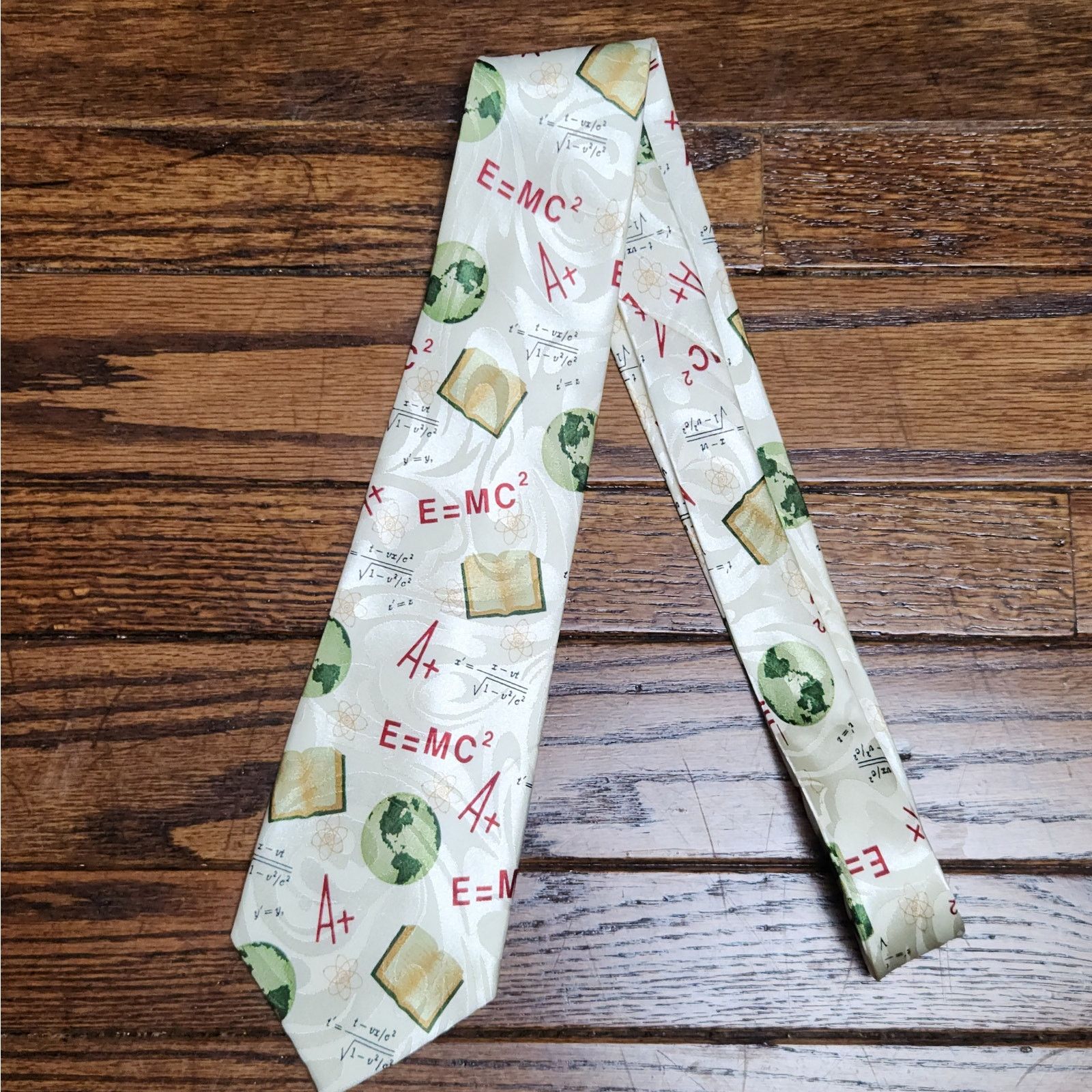 Vintage Vintage E=MC² Tie Teacher Science Gift Novelty Long Size ONE SIZE - 3 Thumbnail