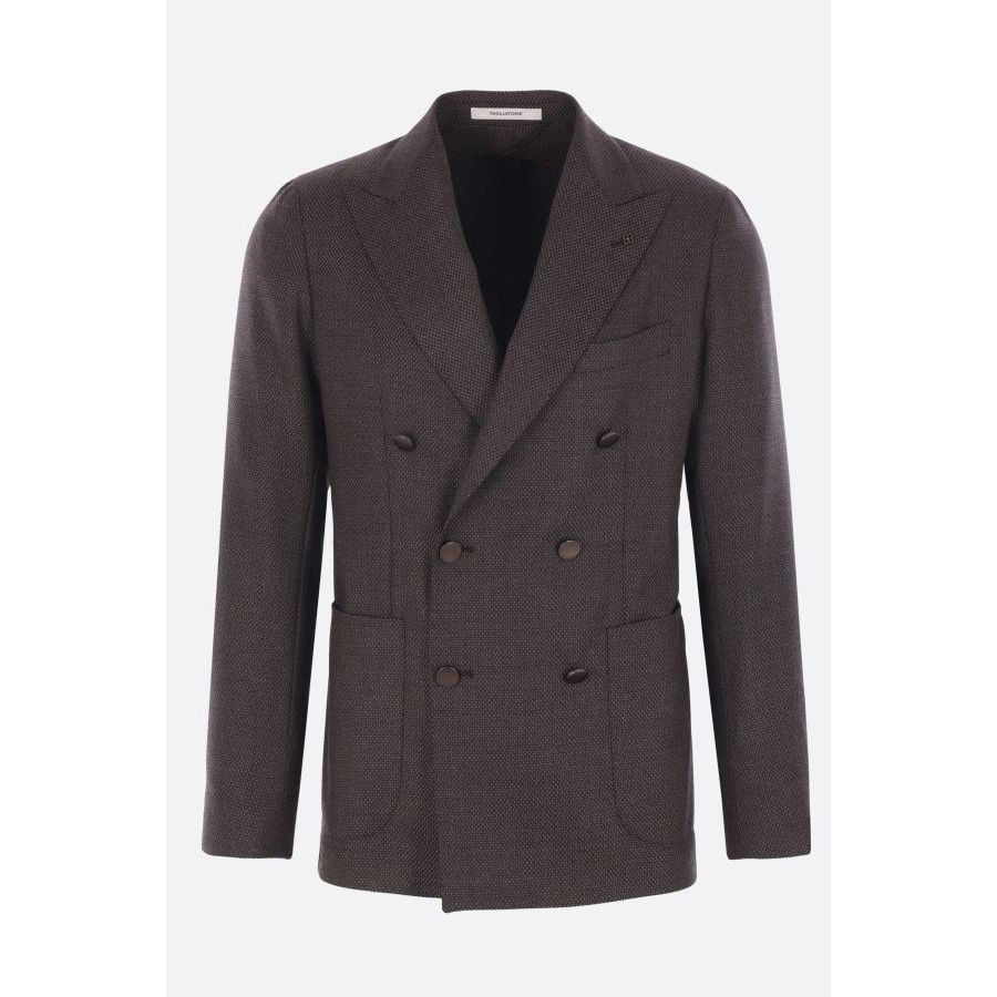 Tagliatore TAGLIATORE Dotted Wool Grey Double Breasted Jacket New & Aut Size US XL / EU 56 / 4 - 1 Thumbnail