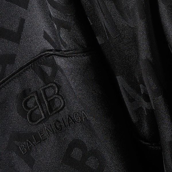 Balenciaga o1in1g1024 Large Allover Logo Fluid Zip- Up Jacket in Black Size XS / US 0-2 / IT 36-38 - 4 Thumbnail