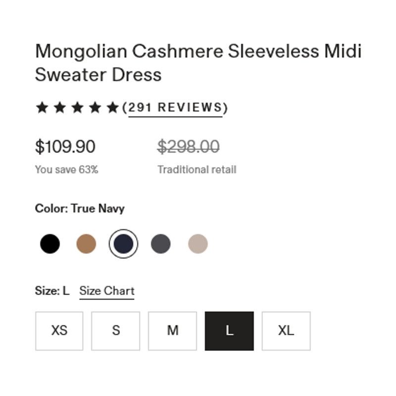 Quince Quince Cashmere Sleeveless Midi Sweater Dress Navy Size L Size L / US 10 / IT 46 - 5 Thumbnail