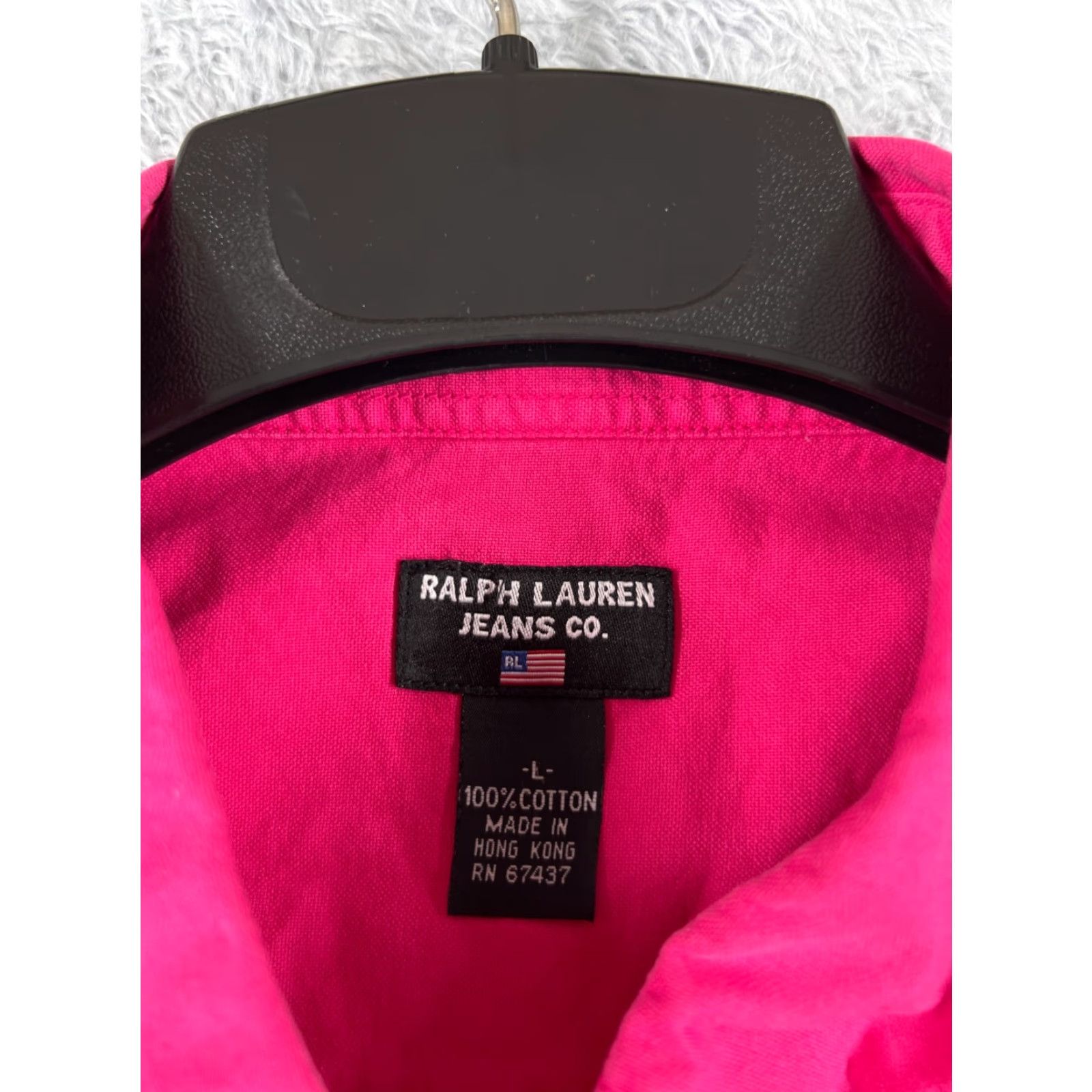 Ralph Lauren VINTAGE Ralph Lauren Shirt Men Large Pink Button-Up Collared Short Sleeve Oversized Pocket Cotton Size US L / EU 52-54 / 3 - 7 Thumbnail