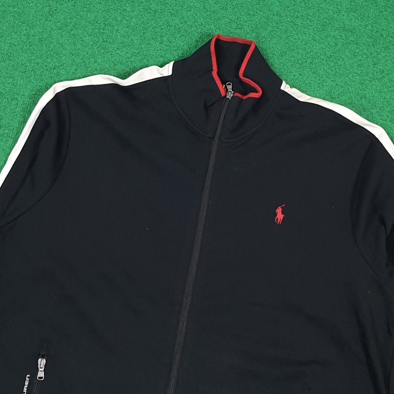 Polo Ralph Lauren Vintage Polo Ralph Lauren Track Jacket White Side Stripe Size US XL / EU 56 / 4 - 2 Thumbnail