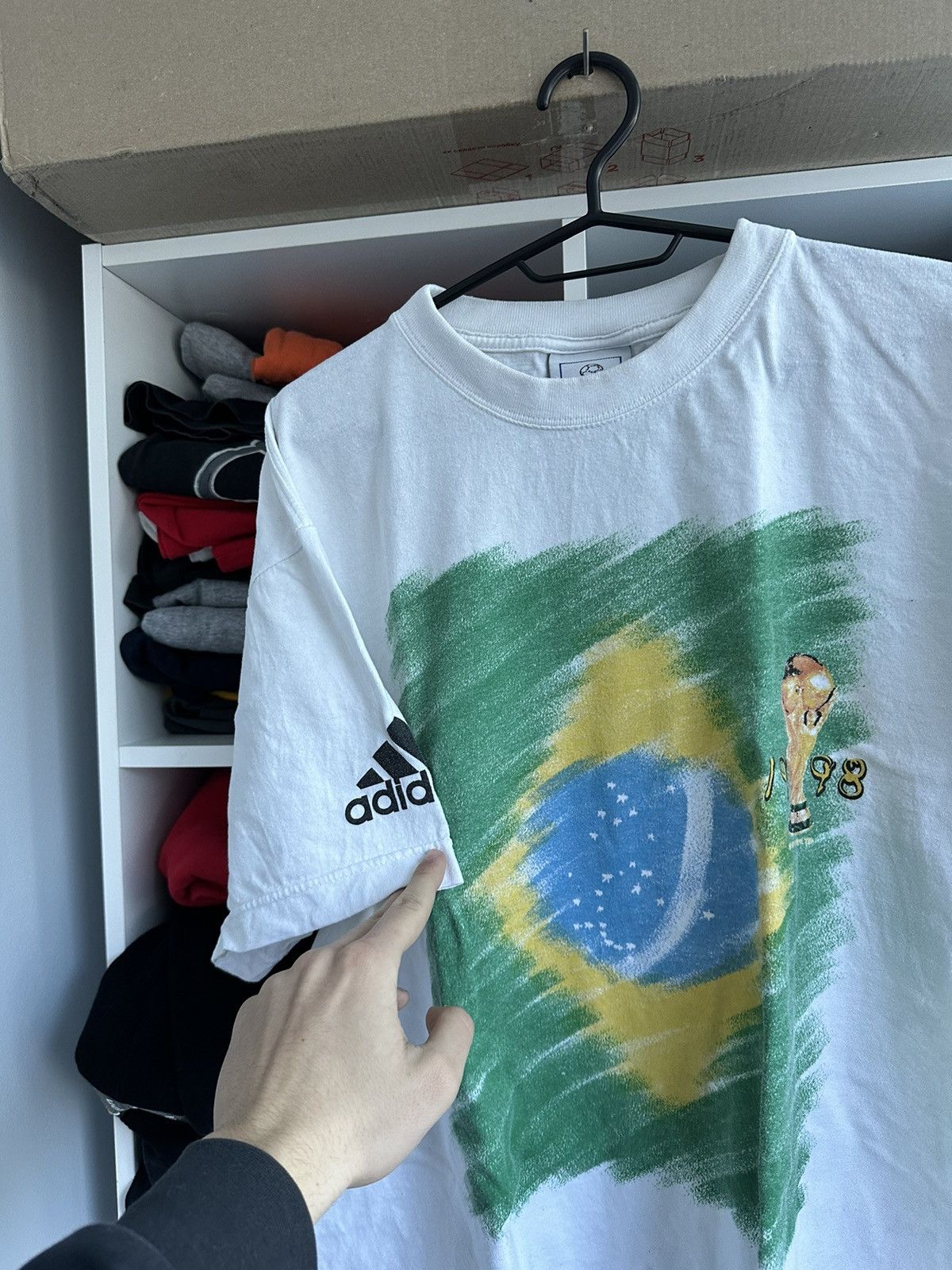 Vintage 🔥VINTAGE ADIDAS FRANCE 1998 WORLD CUP BRASIL T-SHIRT🔥 Size US XL / EU 56 / 4 - 2 Thumbnail