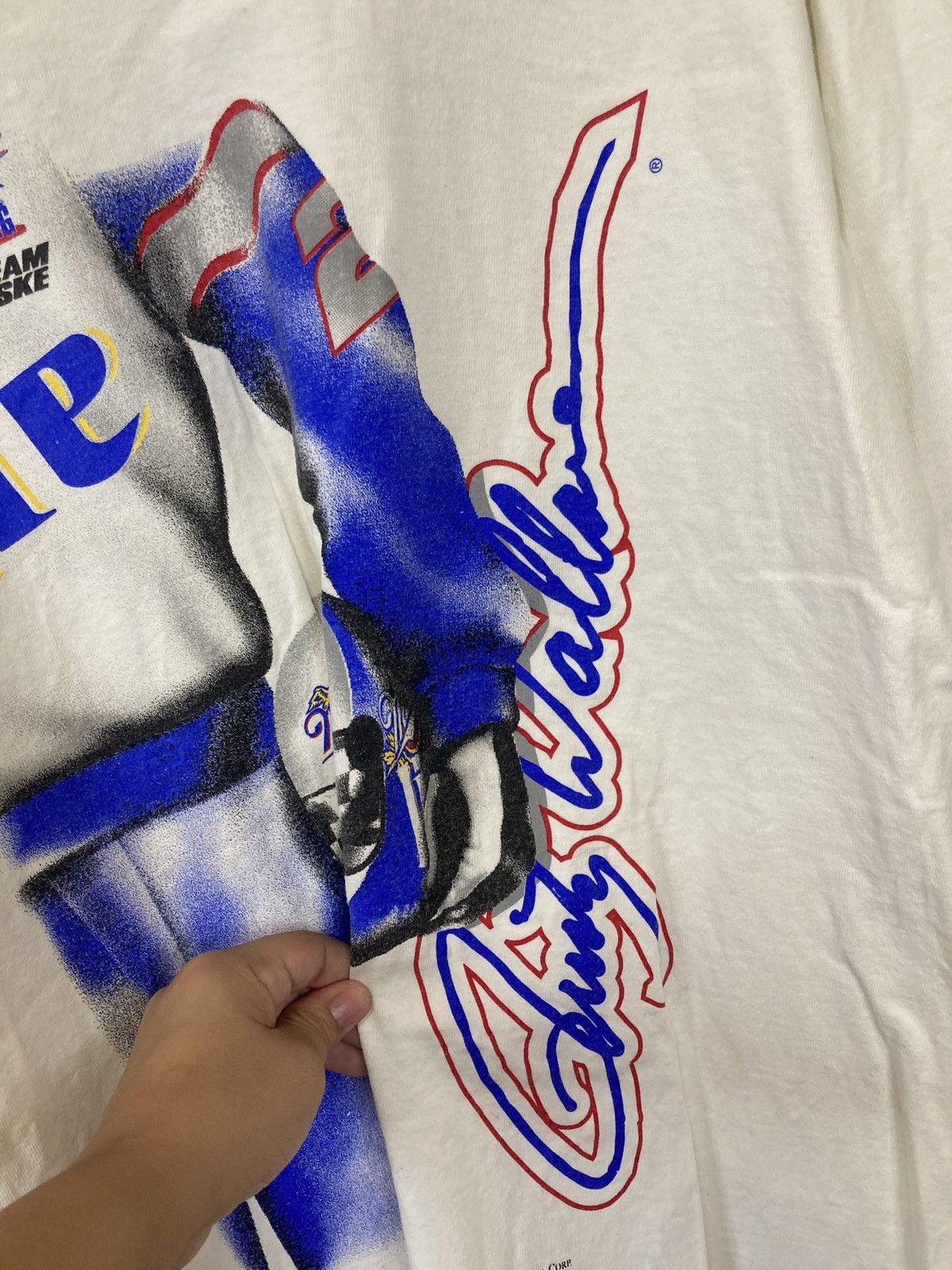Vintage Miller Lite Rusty Wallace T-Shirt Size US XL / EU 56 / 4 - 4 Thumbnail