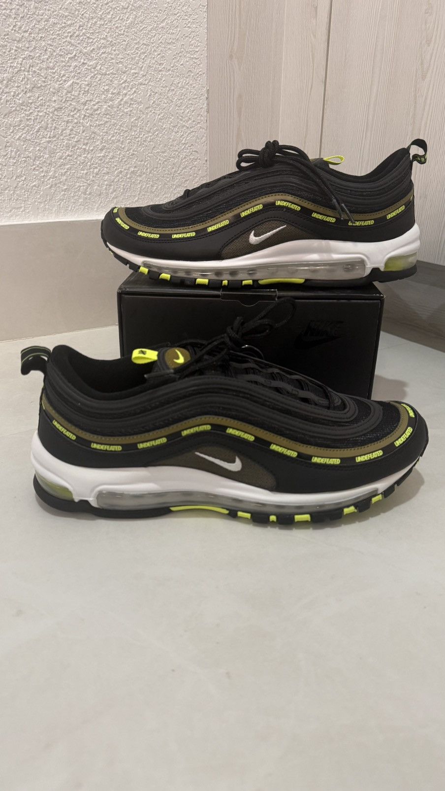 Nike × Undefeated Nike Air Max 97 x Undefeated Shoes Black/Volt Size 11 New Size US 11 / EU 44 - 3 Thumbnail