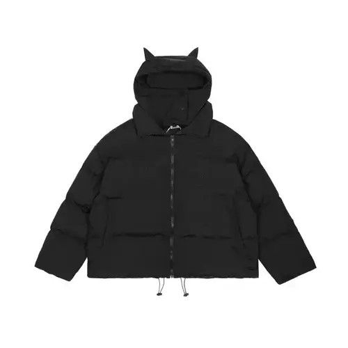 Japanese Brand Jack Custom Devil horns puffer black skull jacket Size US L / EU 52-54 / 3 - 1 Thumbnail