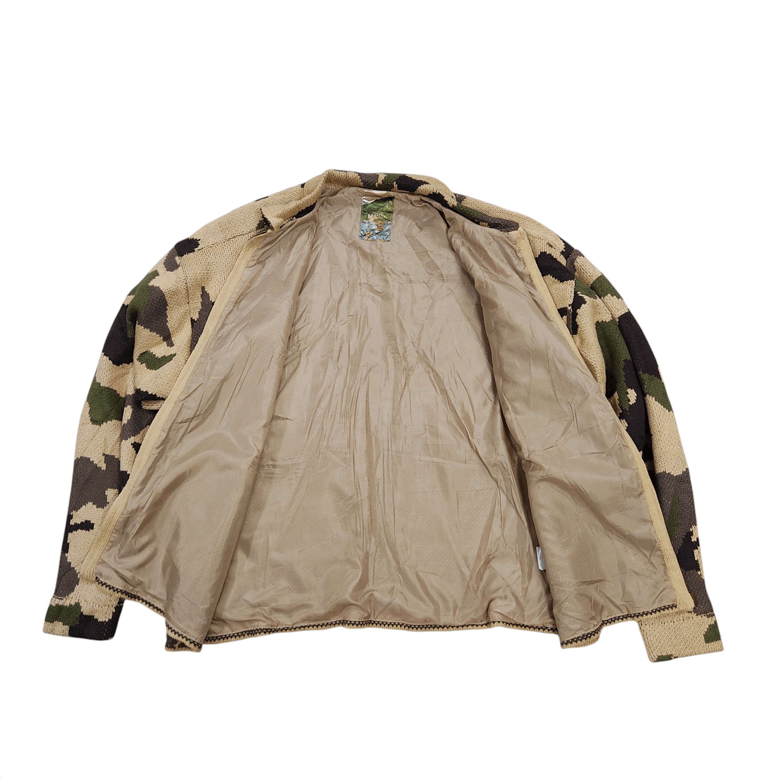 Japanese Brand B.Ballsy Military Camouflage Zip Knit Cardigan Size US L / EU 52-54 / 3 - 7 Thumbnail