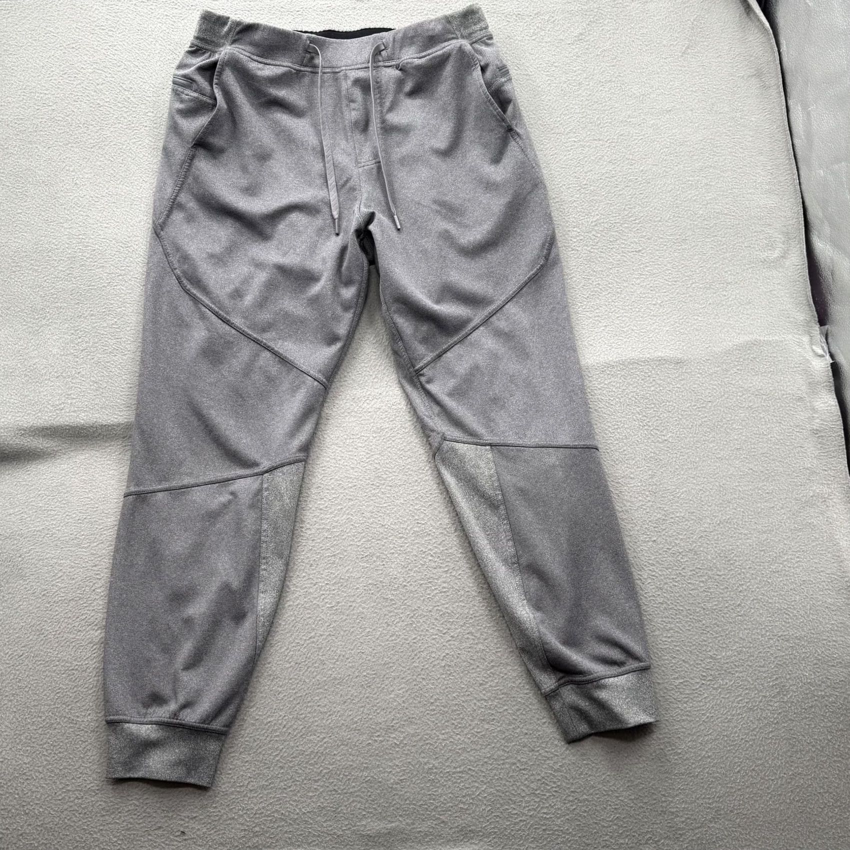 Vintage HYLETE Mens Large Gray Knit Jogger Pants Athletic Pockets Elastic Waist Zip Pocket Zip Drawstring Casual Gym Training Running Yoga Size US 33 - 2 Thumbnail