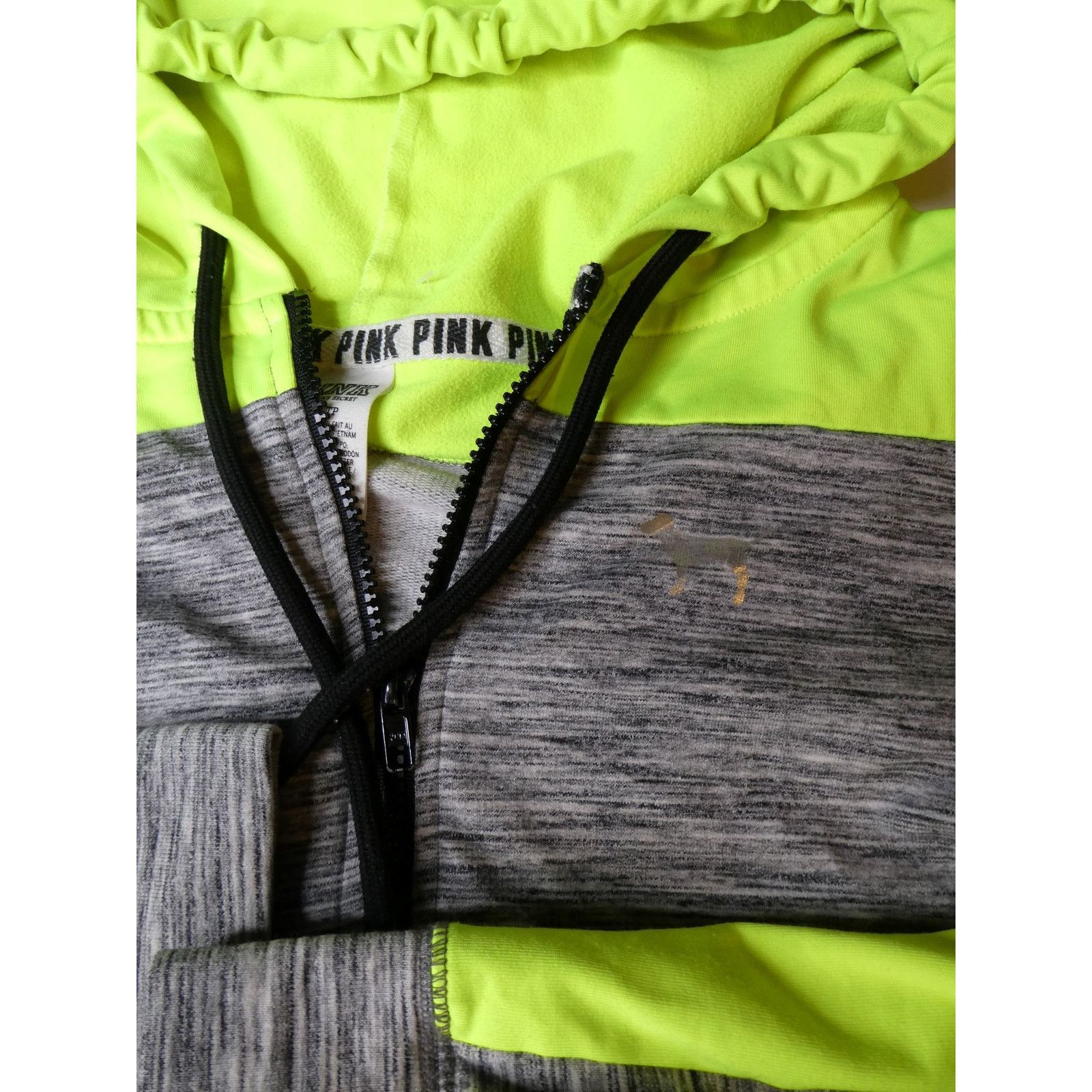 Pink PINK full zip hoodie, athletic material, XS Size XS / US 0-2 / IT 36-38 - 2 Thumbnail