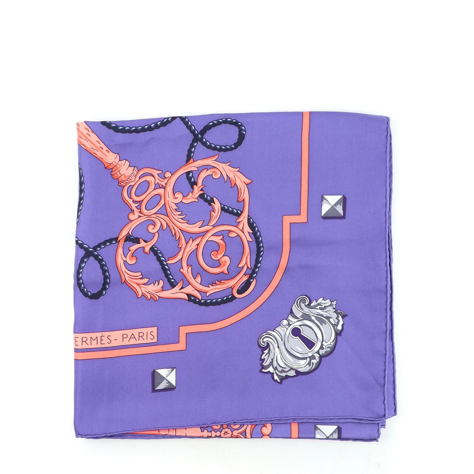 image of Hermes Hermes Scarves Carre Geant Silk 140 in Purple, Women's