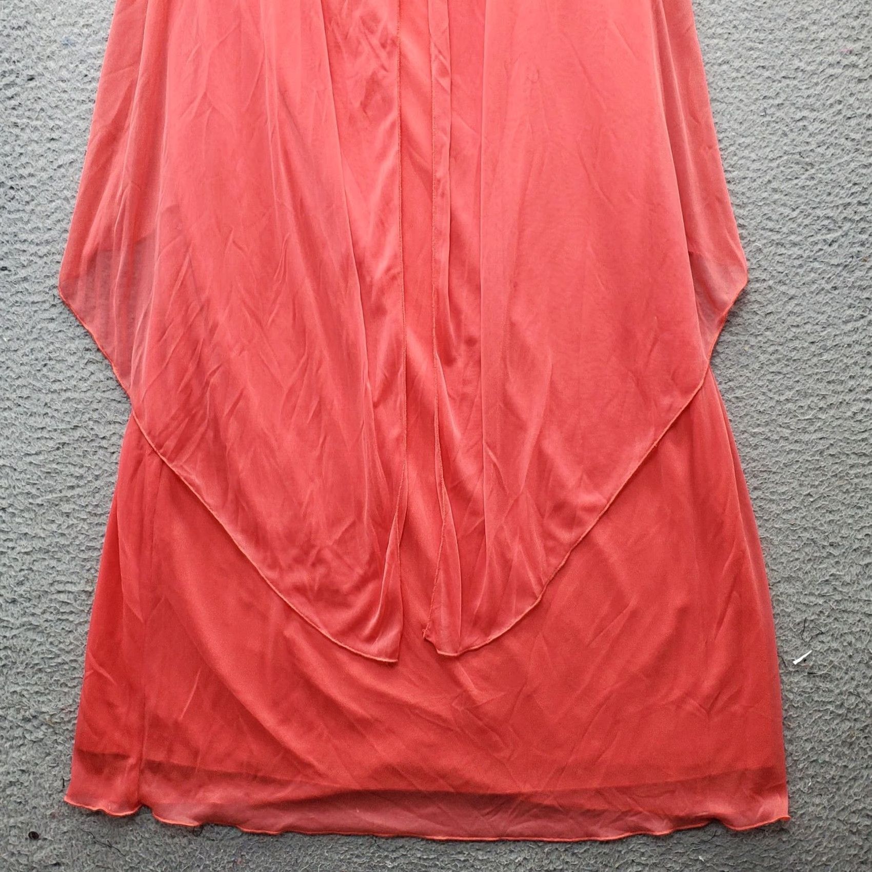 Vintage En Focus Maxi Dress Womens Size 20W Orange Pleated Detail Wide Straps Wrap Front Cap Sleeve? Size 3XL / US 20-22 - 3 Thumbnail