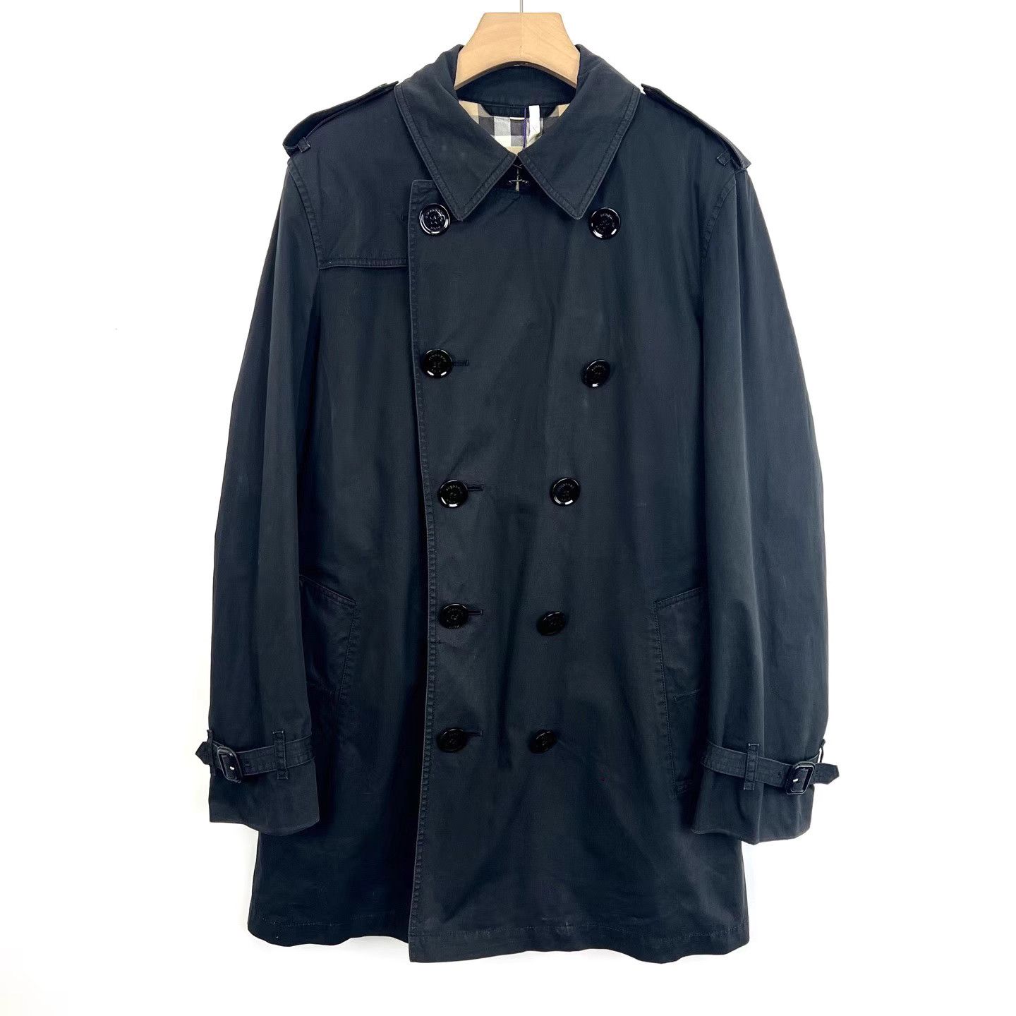 Burberry Burberry Black Lapel Double-Breasted Trench Coat k12 Size US M / EU 48-50 / 2 - 1 Thumbnail