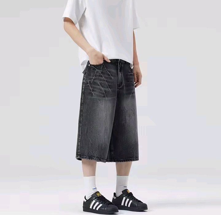 Japanese Brand × Jean Lightning Crack Baggy Denim Shorts Size US 30 / EU 46 - 4 Thumbnail