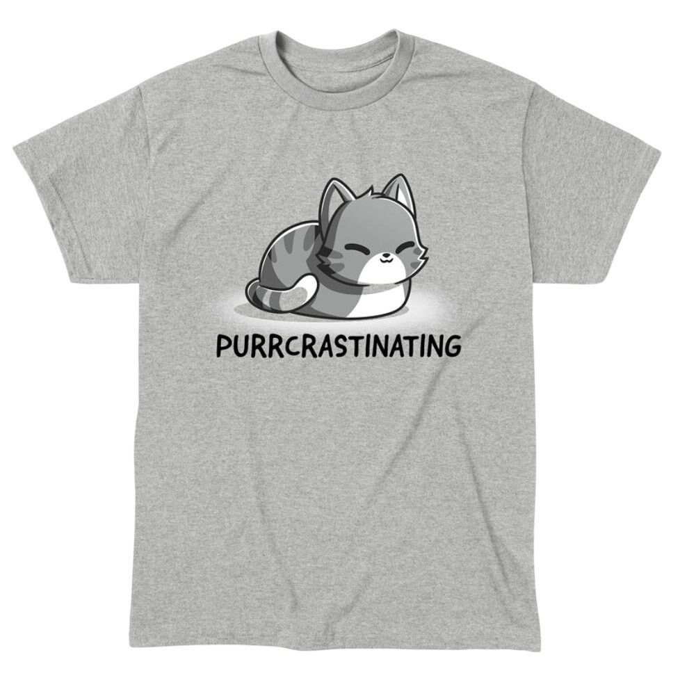 Other Tee Turtle Purrcrastinating Cat T-Shirt in Gray, Size S Size S / US 4 / IT 40 - 1 Preview