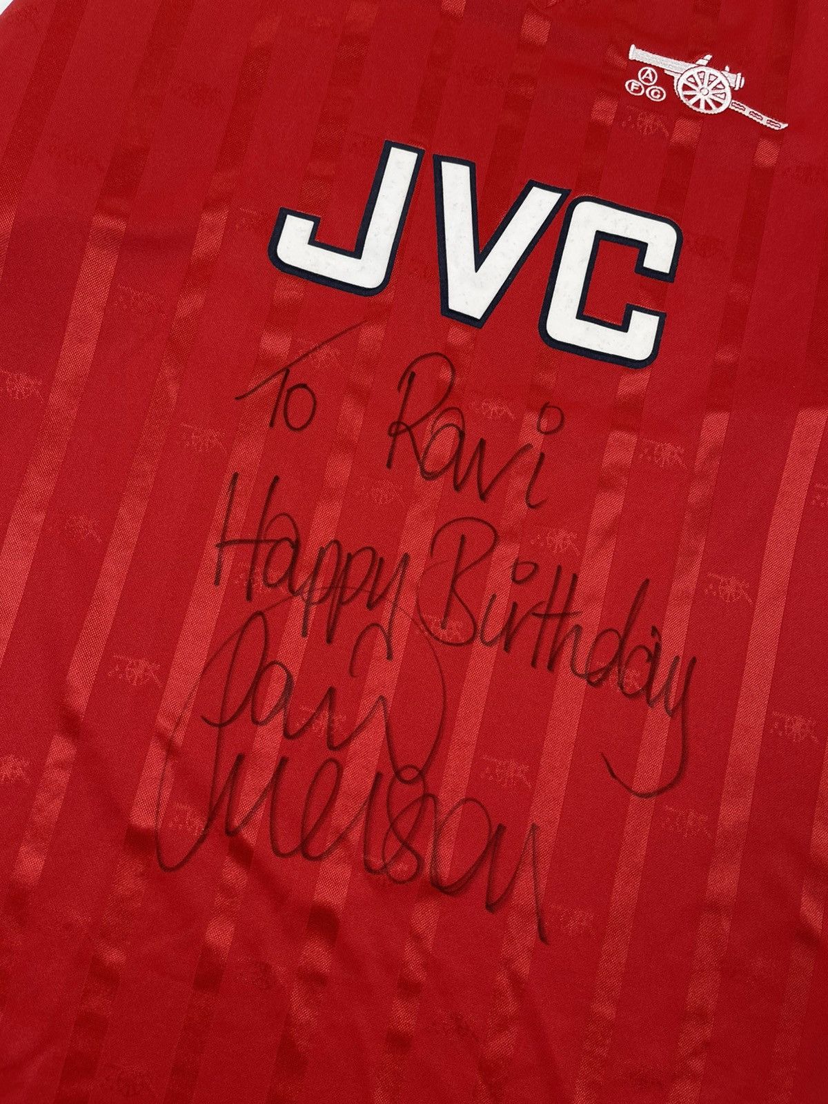 Other Paul Merson Signed Arsenal 1988/90 Home Retro Jersey JVC Size US XL / EU 56 / 4 - 2 Thumbnail