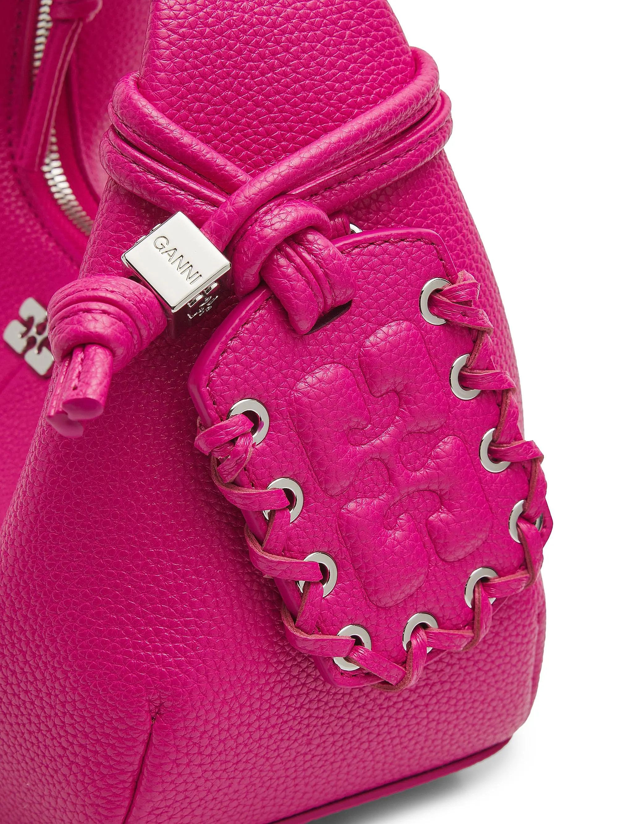 Ganni os11x0526 Size: OS / Mini Logo Hobo Bag in Pink Size ONE SIZE - 5 Thumbnail