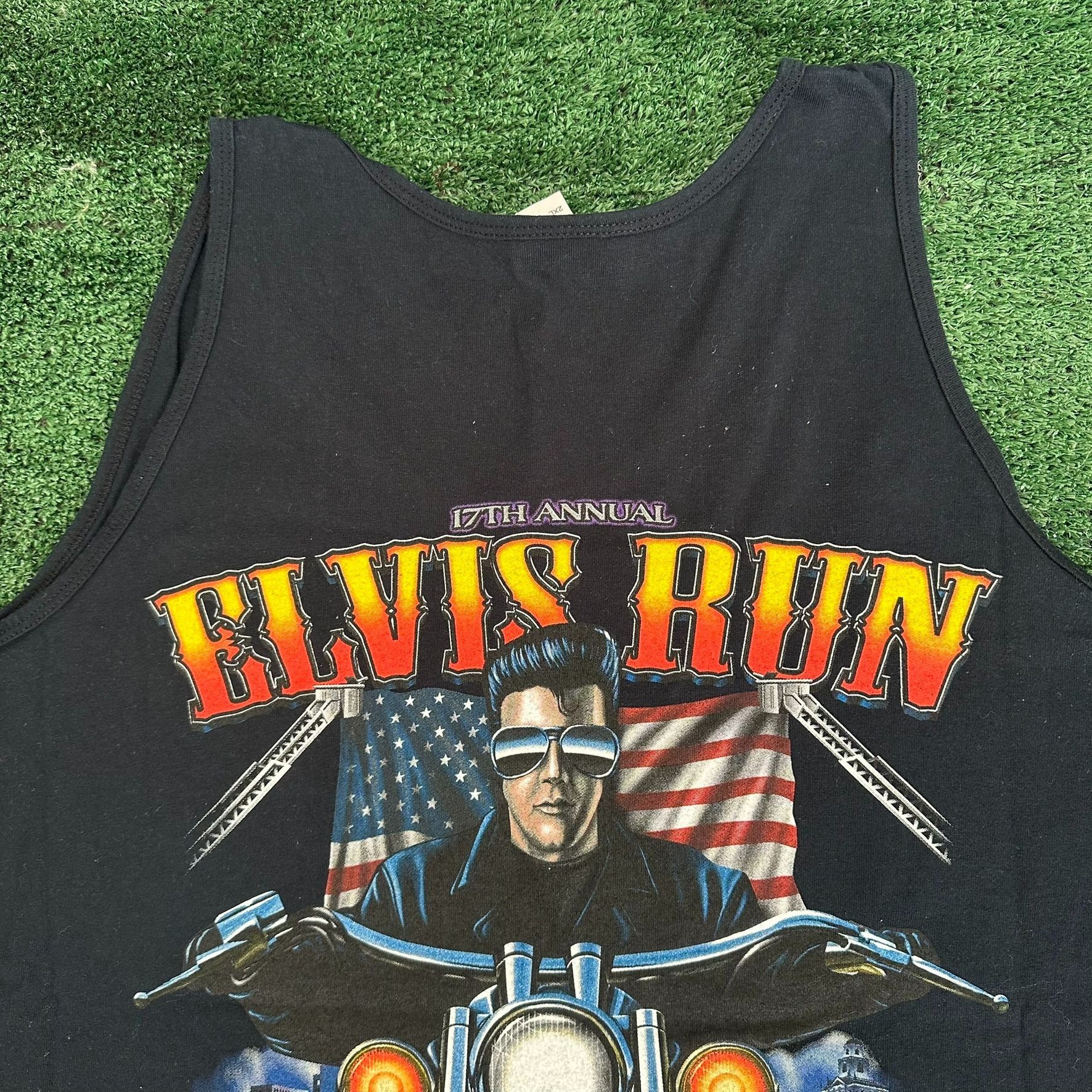 Gildan Y2K Elvis Presley Motorcycle Run Tank Top Moto Black XXL Bik Size US XXL / EU 58 / 5 - 2 Thumbnail
