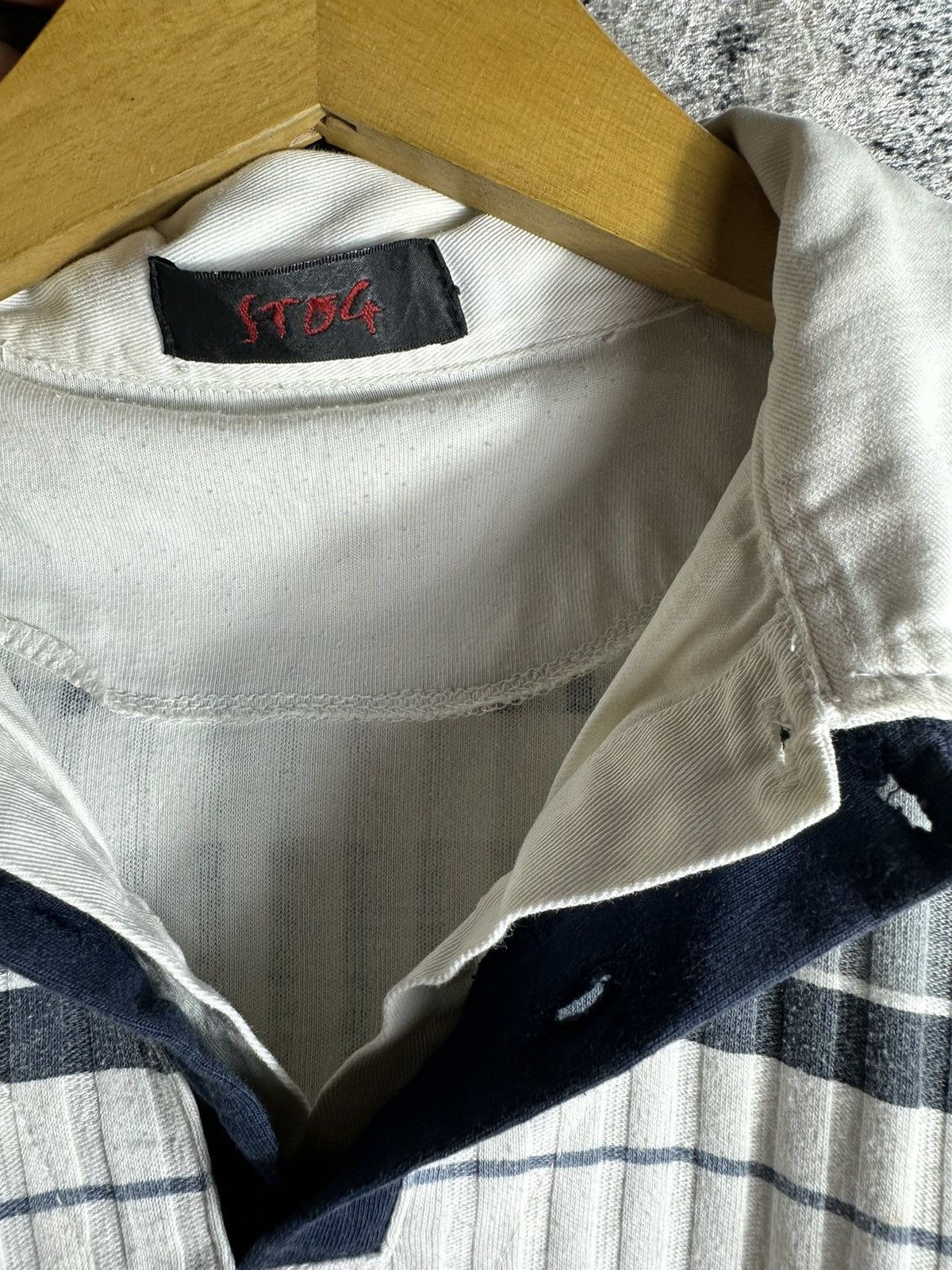 Yohji Yamamoto STOG WAVY STRIPED UNDEFINED DOUBLE LAYER SHIRT WESTERN Size US M / EU 48-50 / 2 - 7 Thumbnail