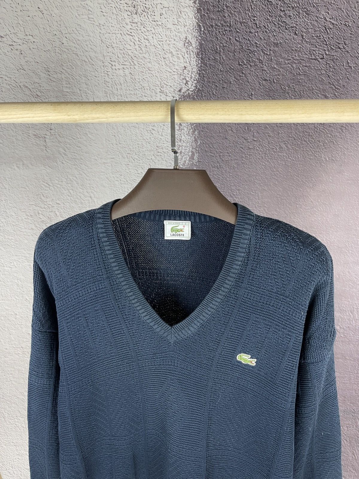 Lacoste Lacoste vintage made in France cotton v neck sweater knit Size US L / EU 52-54 / 3 - 5 Thumbnail