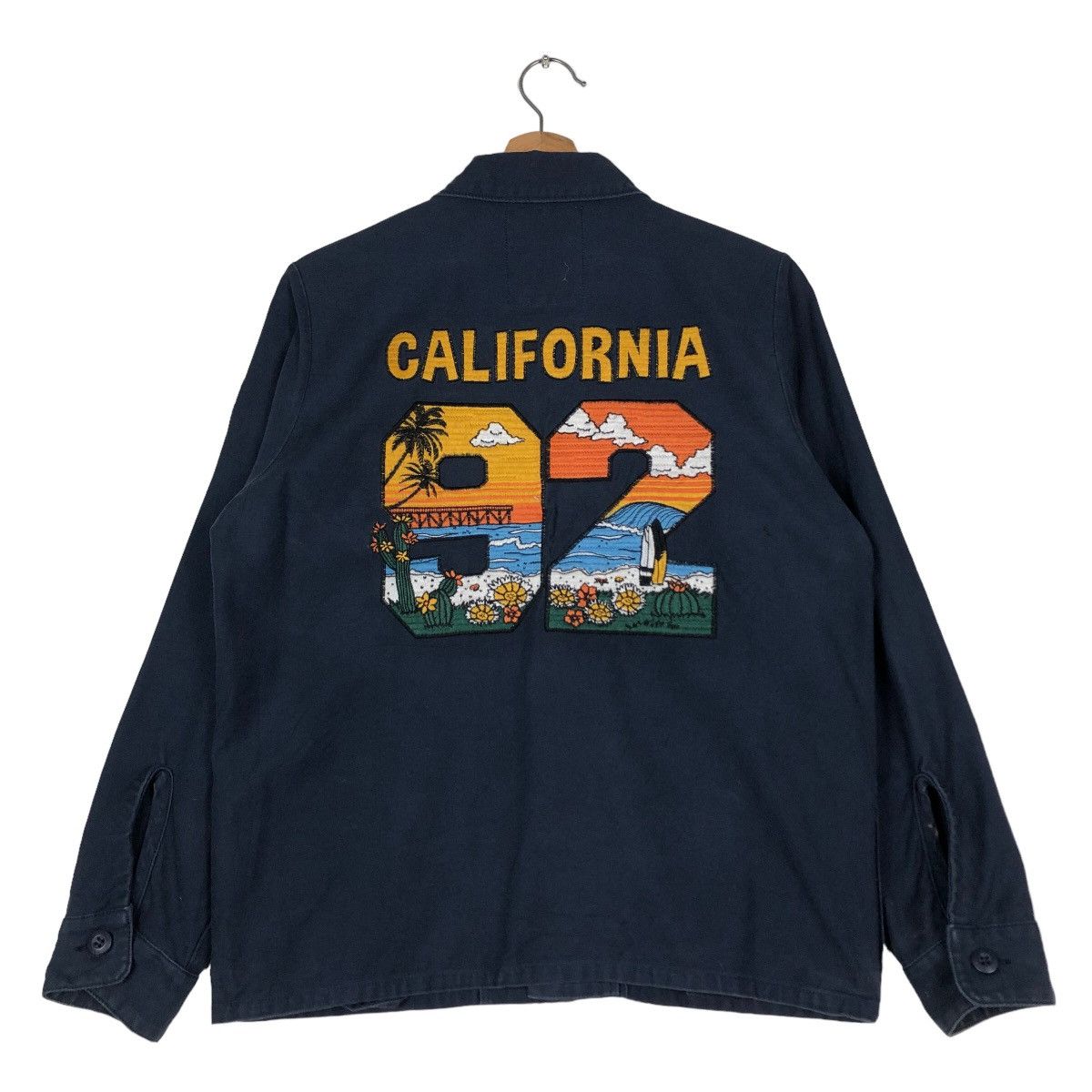 Japanese Brand 🔥Vintage Biker Jacket Rodeo Crowns California 1992 Big Logo Size US S / EU 44-46 / 1 - 1 Thumbnail