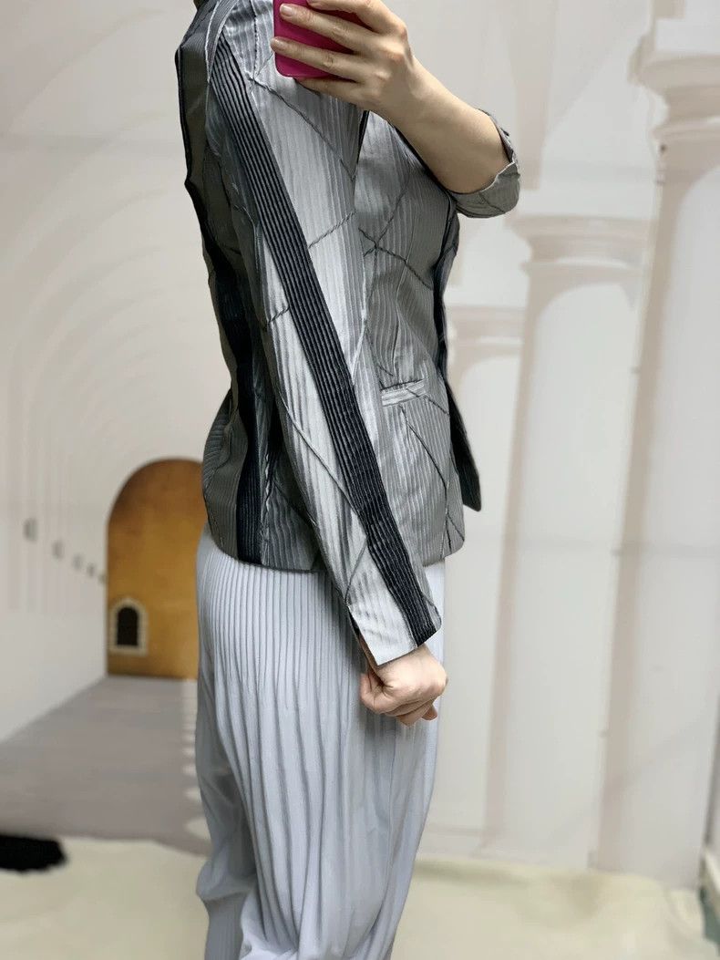 Issey Miyake Issey Miyake Silver suit jacket Size M / US 6-8 / IT 42-44 - 3 Thumbnail