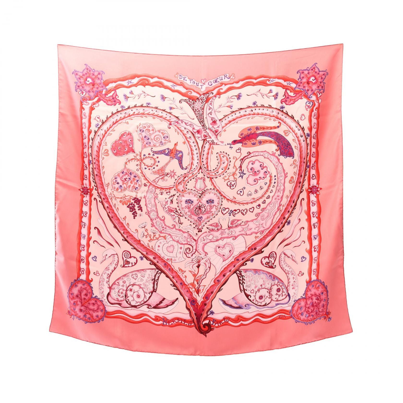 Hermes Hermes DE TOUT COEUR Silk Scarf Others Scarf