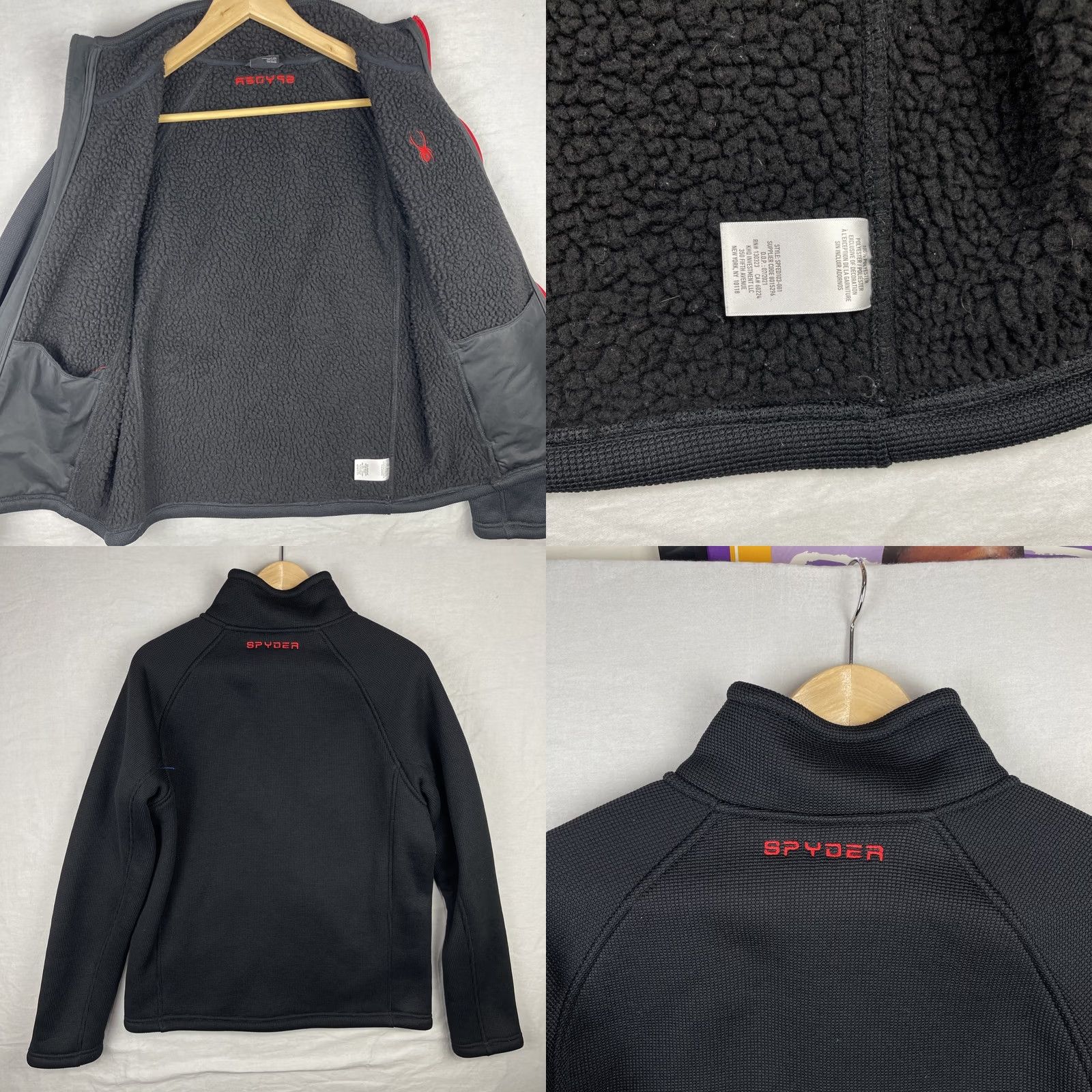 Spyder Spyder Jacket Mens Medium Black Stellar Full Zip Bonded Fleece Sherpa Lining Size US M / EU 48-50 / 2 - 8 Thumbnail