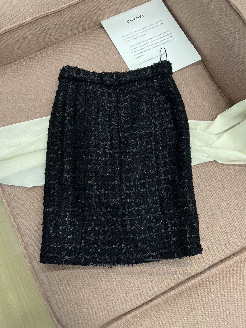 Chanel Chanel Black tweed skirt Size 24" / US 00 / IT 34 - 3 Thumbnail