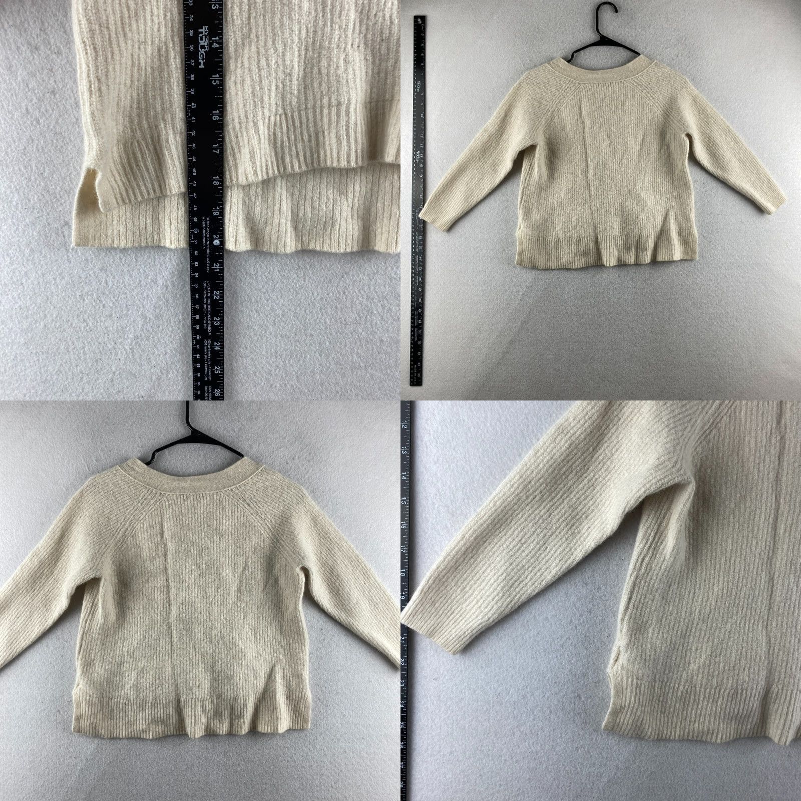 Madewell Madewell Wool Sweater Womens Small S Cream Pullover V-Neck Hi-Low Button Knit Wool Regular Solid Long Sleeve 1/2 Button Pullover Modern Fall Size S / US 4 / IT 40 - 9 Thumbnail