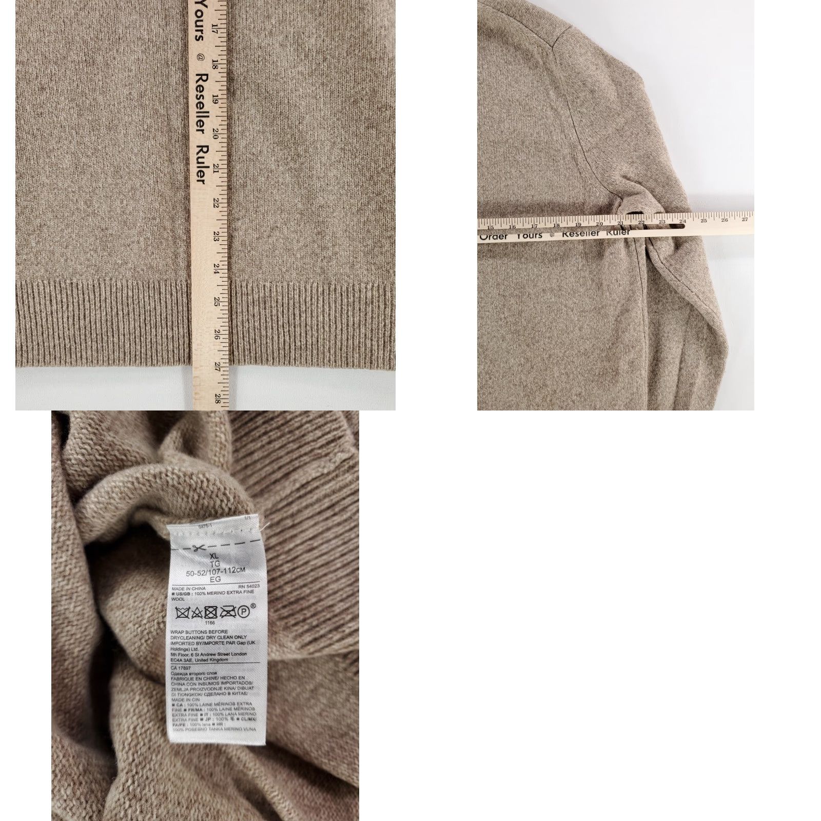 Banana Republic Banana Republic Sweater XL Mens Brown 100% Merino Shawl Collar Italian Yarn Pullover Size US XL / EU 56 / 4 - 8 Thumbnail