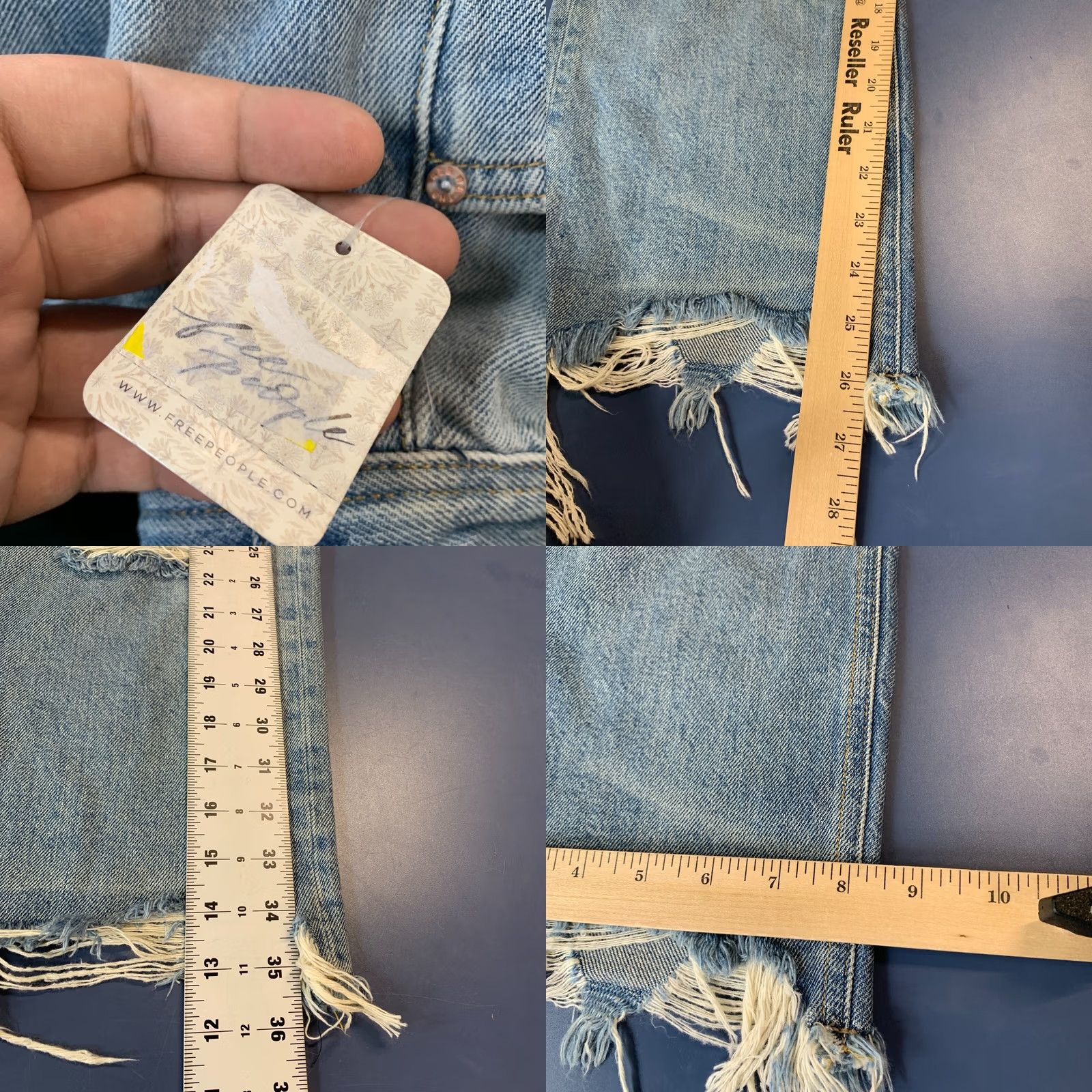 Vintage We The Free Jeans WOmens SIze 28 Fits 30x27 Distressed Raw Hem Casual Blue Denim Size 28" / US 6 / IT 42 - 10 Thumbnail