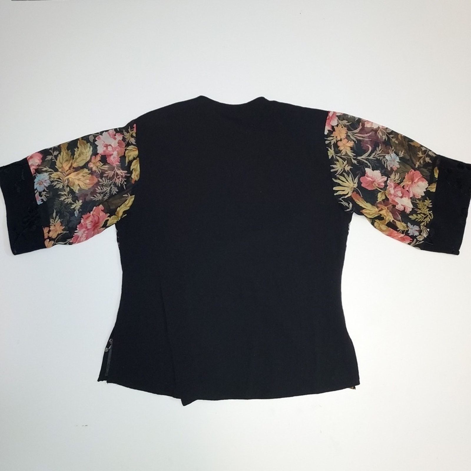 Other Vintage Spencer Alexis Floral Cheetah Silk Shirt Blouse Top Size M / US 6-8 / IT 42-44 - 2 Thumbnail