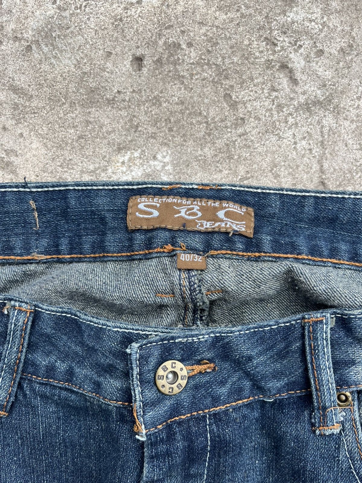 20471120 × If Six Was Nine × Le Grande Bleu (L.G.B.) Vintage Faded Distressed Denim Jeans like Junya Watanabe Y2K Size US 32 / EU 48 - 3 Thumbnail