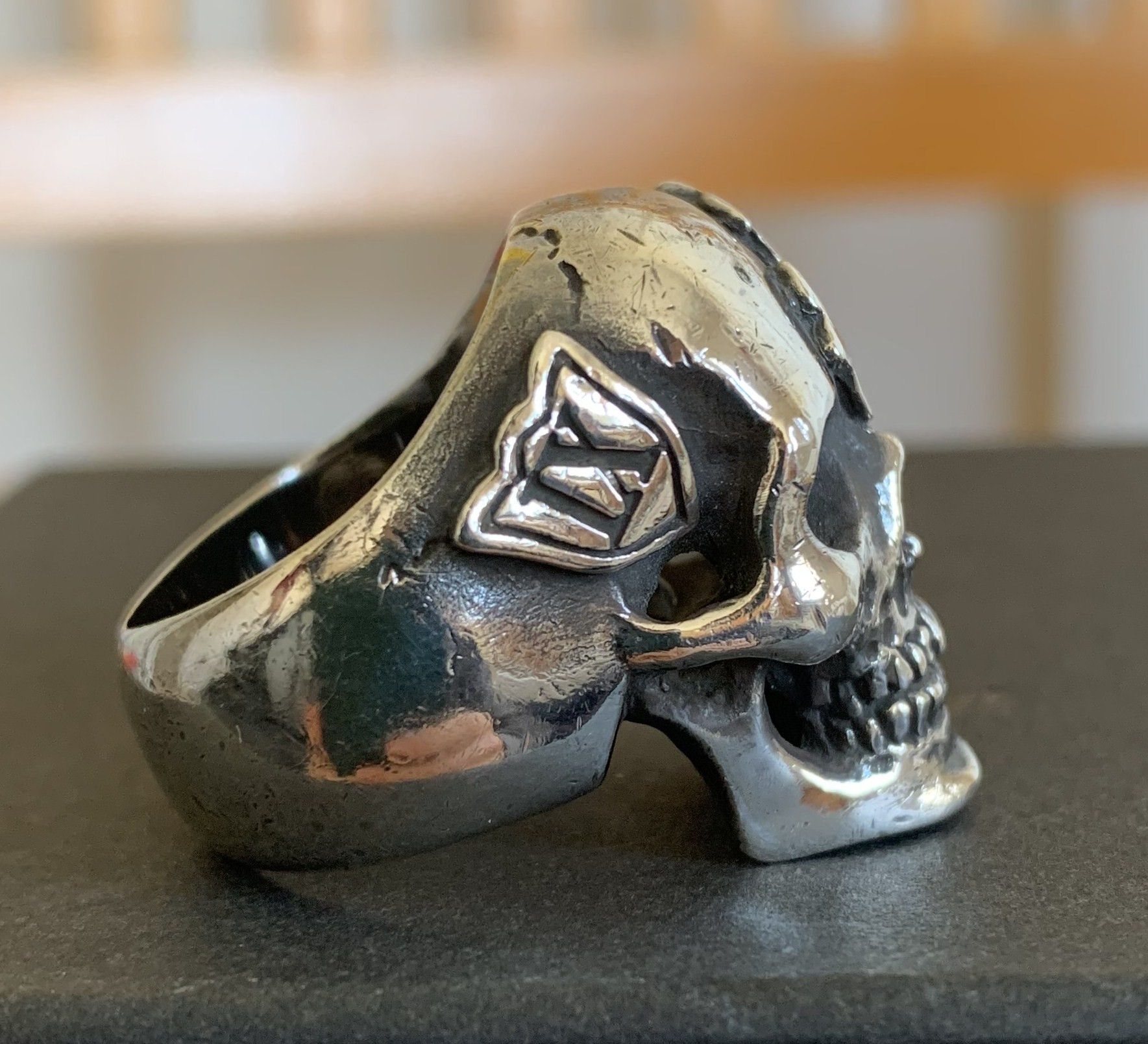 Number (N)ine SS05 "Nightcrawler" Bejeweled Silver Skull Ring w/ box Size ONE SIZE - 3 Thumbnail