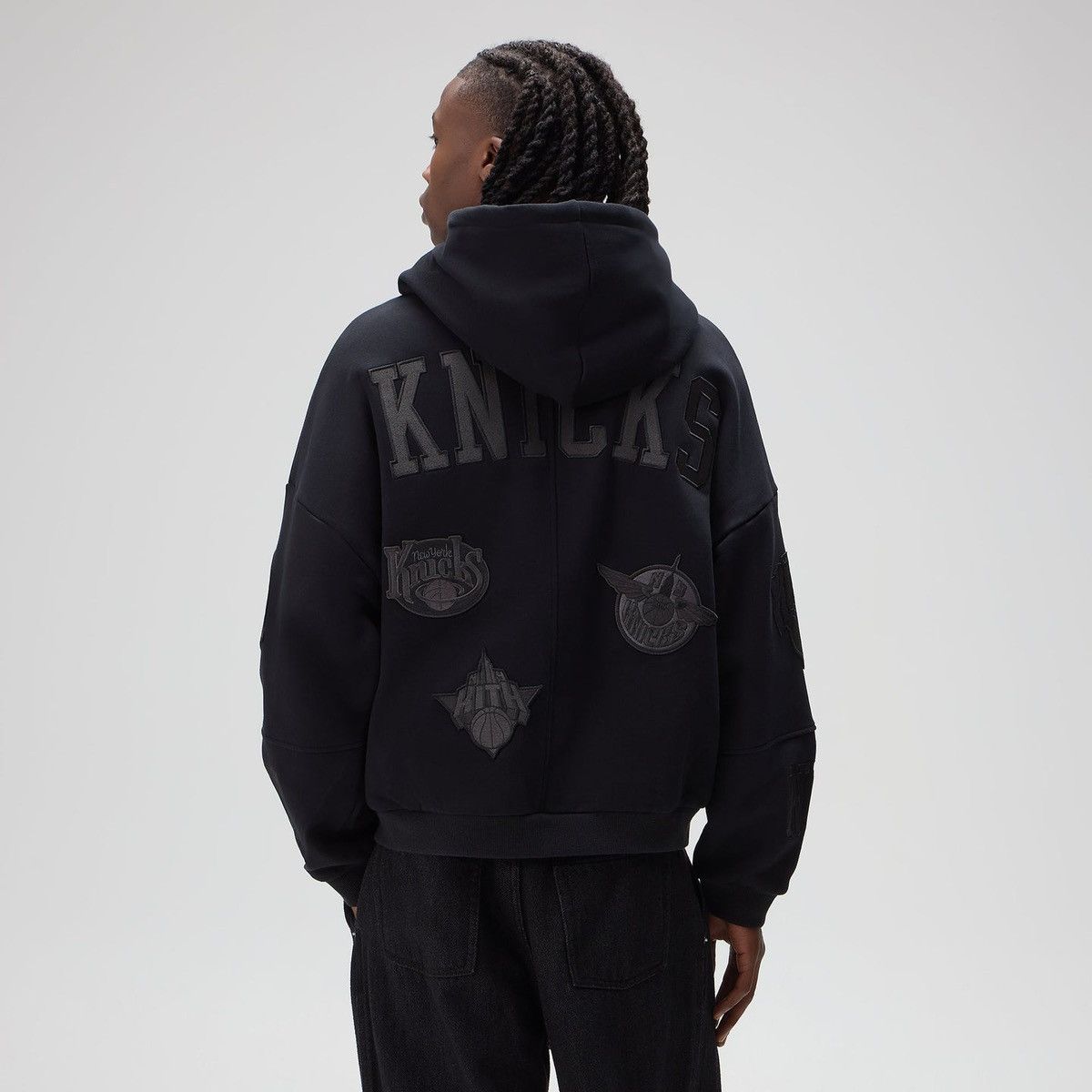 Kith Kith NY Knicks Mash Up Cropped Braxton Vintage black Hoodie Size US L / EU 52-54 / 3 - 3 Thumbnail