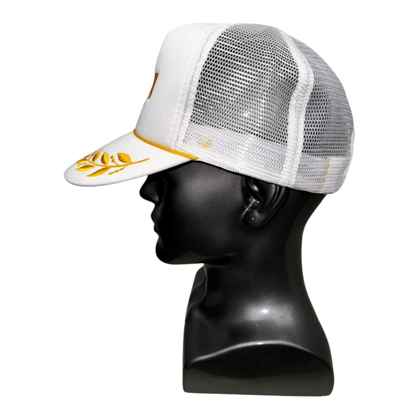 Vintage VINTAGE Maui White Gold Hawaii Surf Scrambled Egg Brim Snapback Hat Men One Size White Snapback Hat Size ONE SIZE - 3 Thumbnail